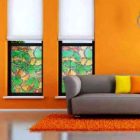 Reims zöld sárga öntapadós üvegdekor ablakfólia  45cmx15m