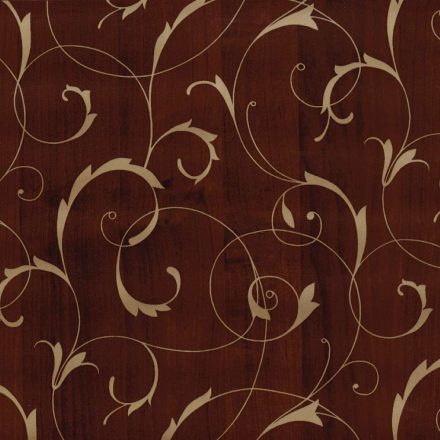 Scroll overprint brown gold barna arany intarziás öntapadós tapéta