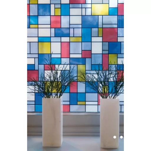 Mondriaan öntapadós üvegdekor ablakfólia 45cmx2m