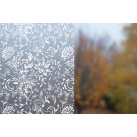 Fehér Virágok sztatikus ablakfólia 45cm x 15m