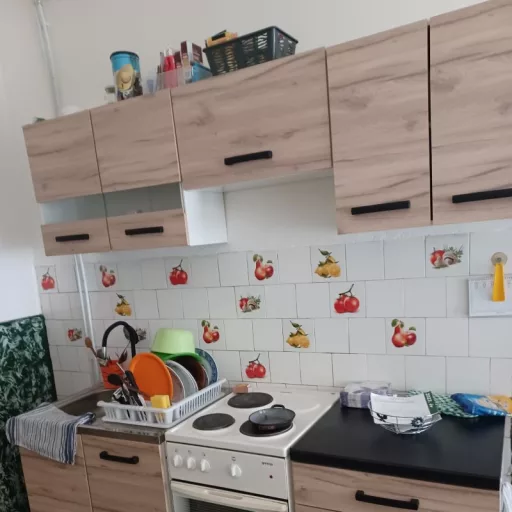 Konyha dekorációs csempematrica fehér alapon 4db/szett15x15cm