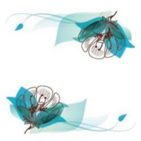   Kék-barna virágmintás dekorációs csempematrica 4db/szett15x15cm