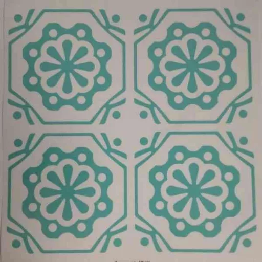 Zöld mintás dekorációs csempematrica 4db/szett15x15cm