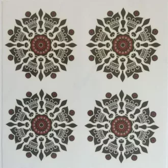   Barna jantramintás csempematrica fehér háttérrel 4db/szett15x15cm