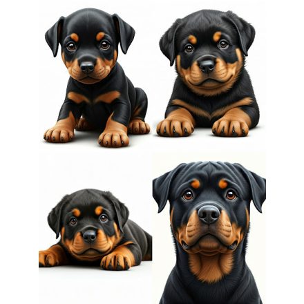 Rottweiler kollekció 15x15cm 4db