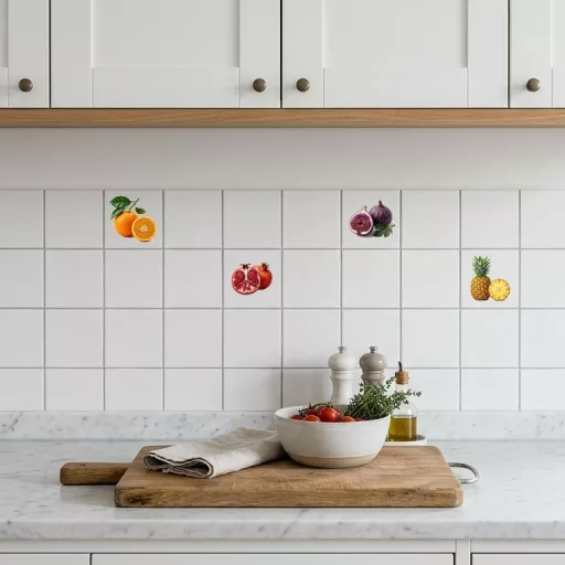 Egzotikus Gyümölcs konyhai csempematrica szett (4 db) – 15×15 cm