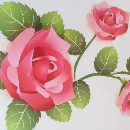 Rózsák dekorációs falmatrica 32x69cm