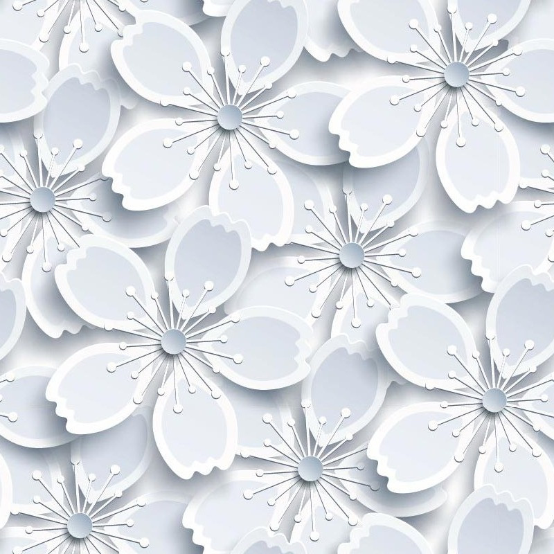Fehér virágok öntapadós tapéta 45cmx15m