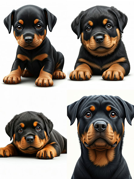 Rottweiler kollekció 20x25cm 4db