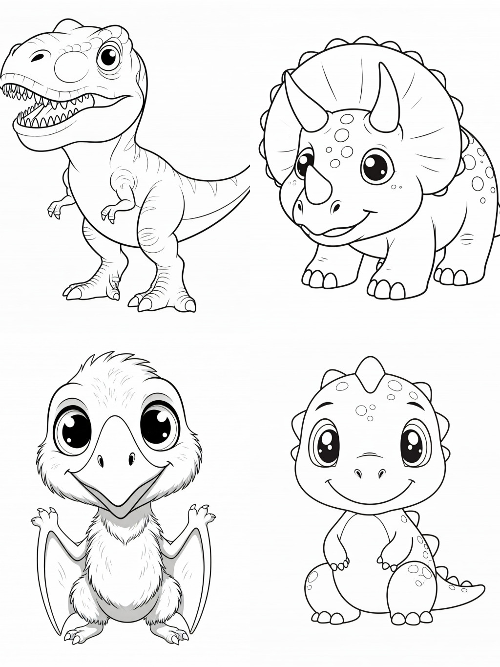 Színezhető dinoszaurusz kollekció 20x20cm 4db